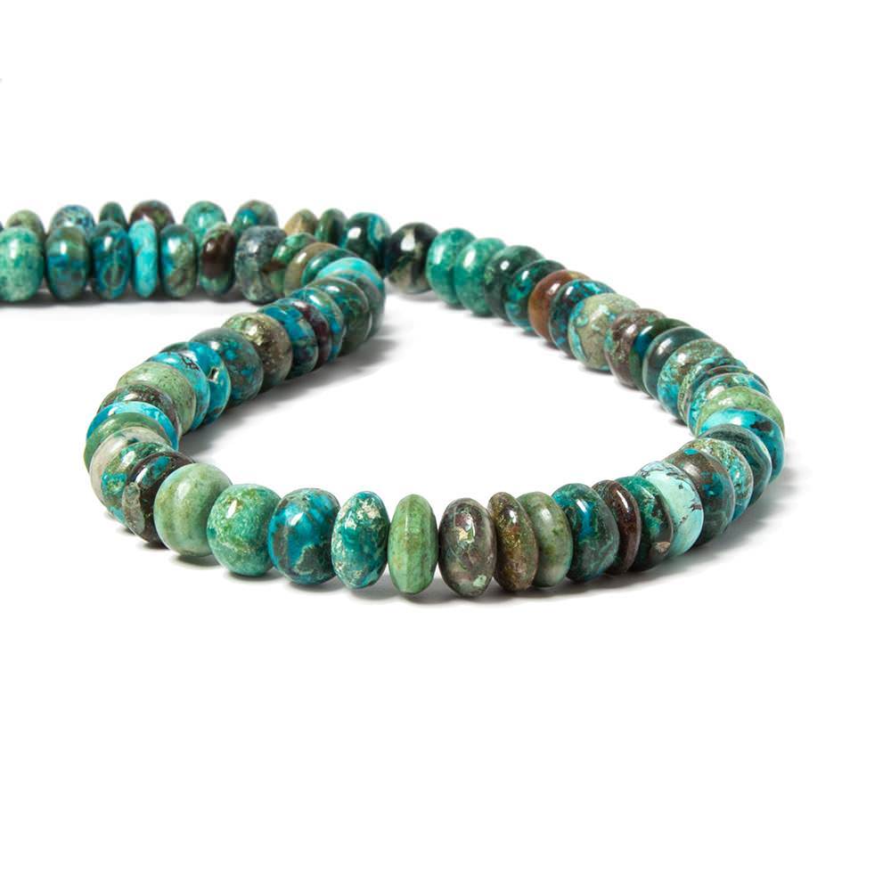 8.5-9mm Chrysocolla Plain Rondelle Beads 16 inch 61 pieces AA grade