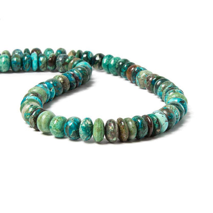 8.5-9mm Chrysocolla Plain Rondelle Beads 16 inch 61 pieces AA grade