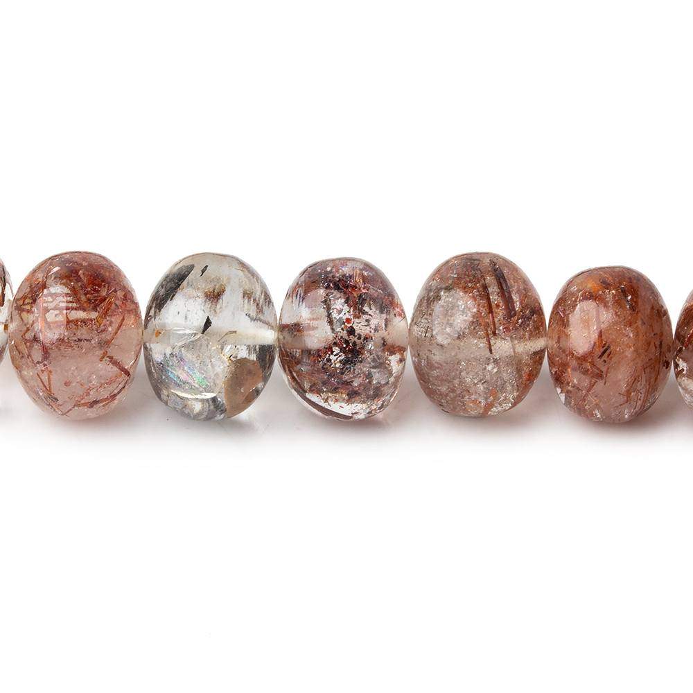 8.5-9mm Copper Rutilated Quartz plain rondelles 60 beads 16 inch