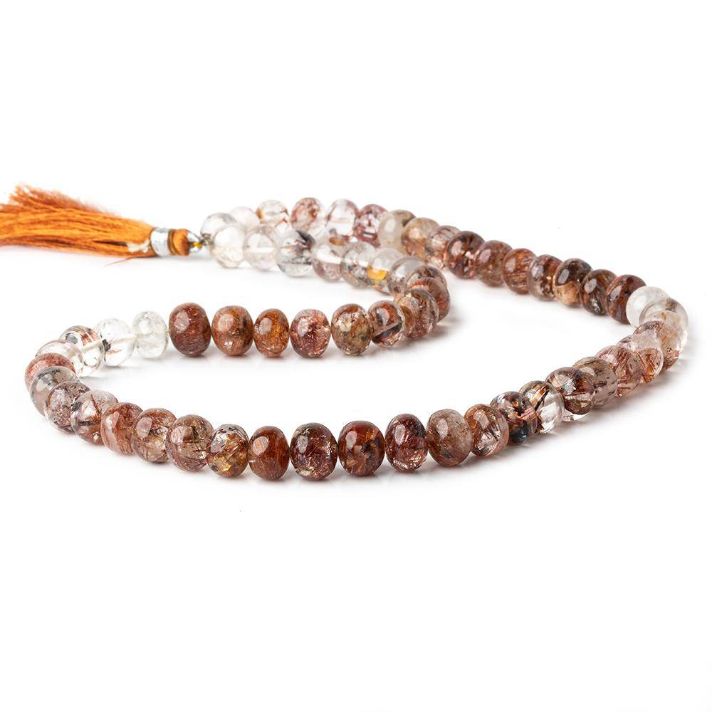 8.5-9mm Copper Rutilated Quartz plain rondelles 60 beads 16 inch