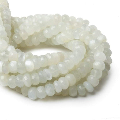 8.5-9mm Cream Moonstone faceted rondelle beads 13 inch 59 pieces AAA