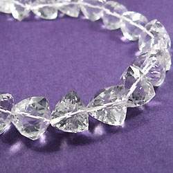 8.5-9mm Crystal Quartz Straight Drill Faceted Trillion 9 inch 25 pieces