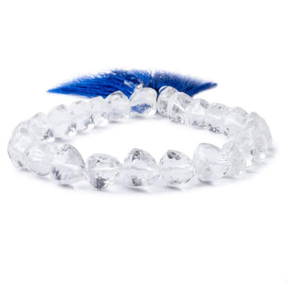 8.5-9mm Crystal Quartz Straight Drill Faceted Trillion 9 inch 25 pieces