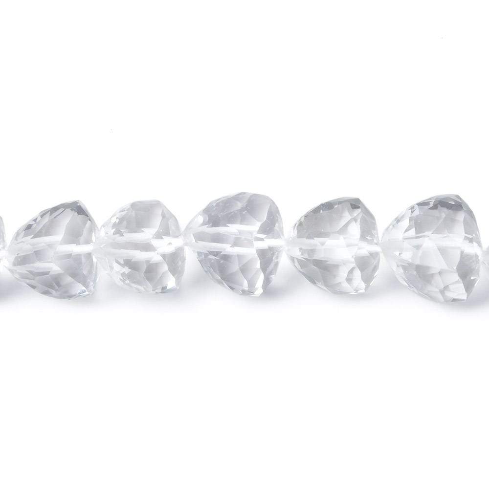 8.5-9mm Crystal Quartz Straight Drill Faceted Trillion 9 inch 25 pieces