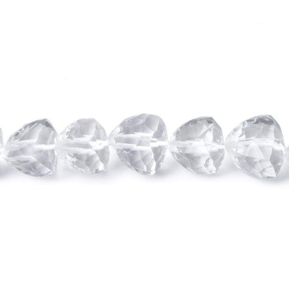 8.5-9mm Crystal Quartz Straight Drill Faceted Trillion 9 inch 25 pieces