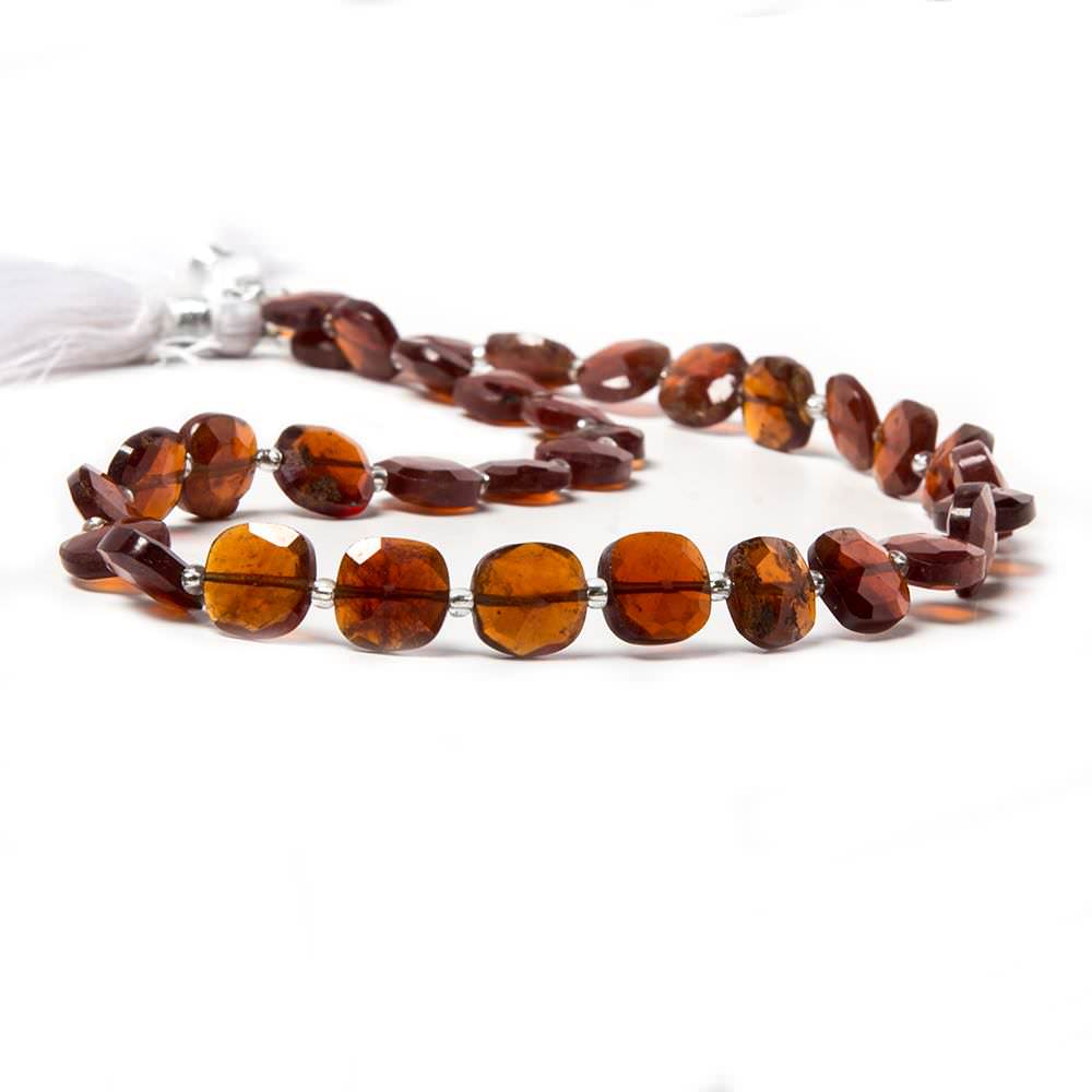 8.5-9mm Hessonite faceted pillow beads 14 inch 34 pieces