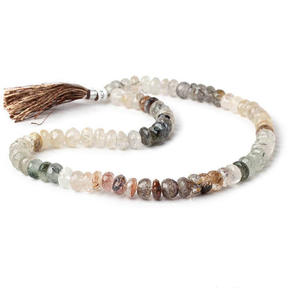 8.5-9mm Multi Rutilated Quartz Faceted Rondelle 15 inch 75 pieces A