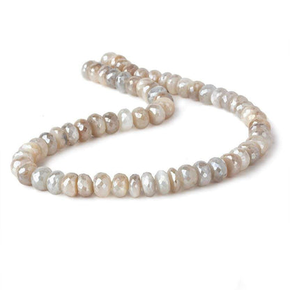 8.5-9mm Mystic Multi Color Moonstone faceted rondelles 14 inch 60 beads
