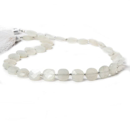 8.5-9mm Off White Moonstone faceted pillow beads 13.5 inch 32 pieces