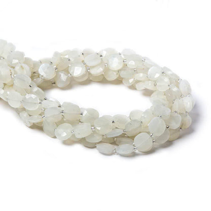 8.5-9mm Off White Moonstone faceted pillow beads 13.5 inch 32 pieces