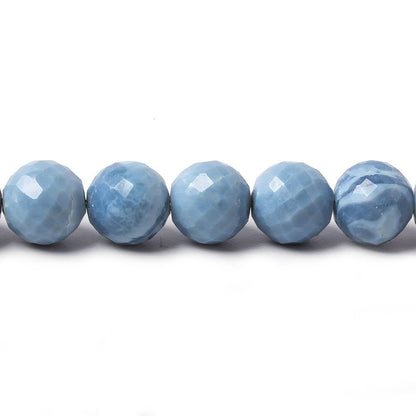 8.5-9mm Owyhee Natural Blue Opal faceted round beads 7.5 inch 22 pieces