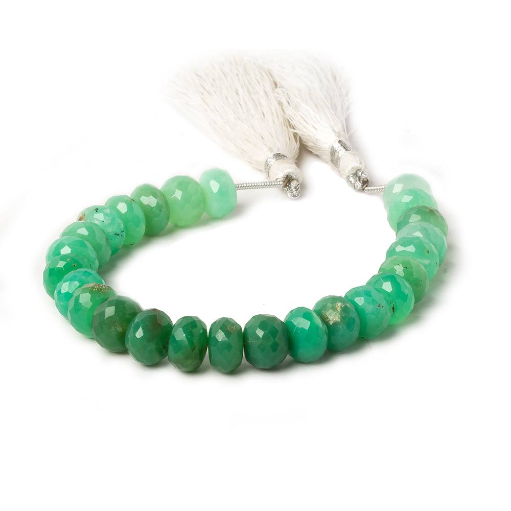 8.5-9mm Shaded Chrysoprase faceted rondelles 6 inches 24 beads