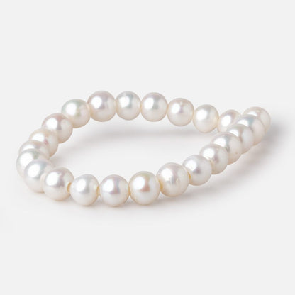 8.5-9mm White Off Round Large Hole Freshwater Pearls 7.5 inch 22 Beads