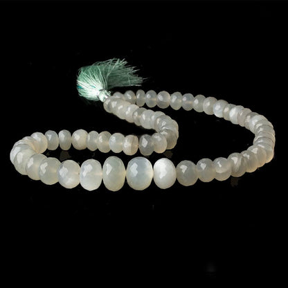 8.5mm - 13mm Sage Moonstone faceted rondelles 15 inch 59 beads AA