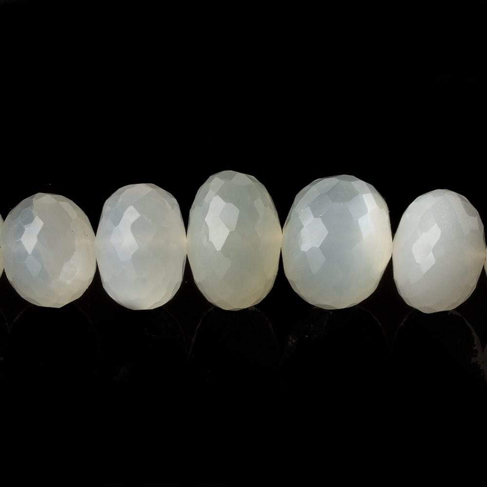 8.5mm - 13mm Sage Moonstone faceted rondelles 15 inch 59 beads AA
