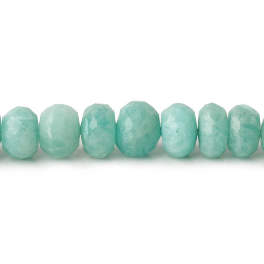 8.5mm Amazonite faceted rondelles 7.75 inch 35 beads A grade