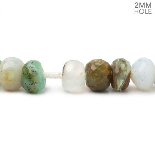 8.5mm Blue Peruvian Opal 2mm Large Hole Faceted Rondelles 8 inch 34 Beads