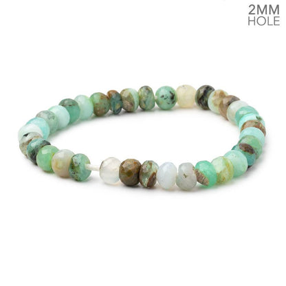 8.5mm Blue Peruvian Opal 2mm Large Hole Faceted Rondelles 8 inch 34 Beads