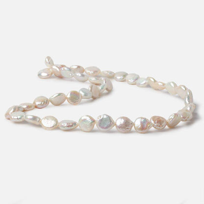 8.5mm Cream White Coin Freshwater Pearls 16 inch 40 pieces