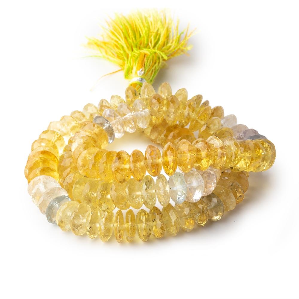 8.5mm Heliodor German Faceted Rondelle Beads 16 inch 107 pieces