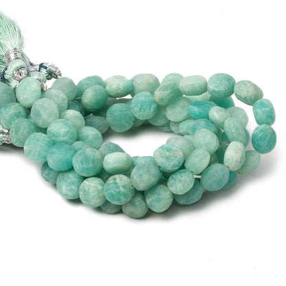 8.5mm Matte Amazonite plain coin beads 7.5 inch 20 pieces
