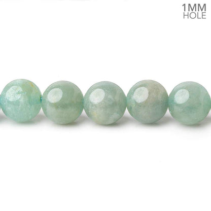 8.5mm Milky Aquamarine plain round large hole beads 16 inch 50 pieces A