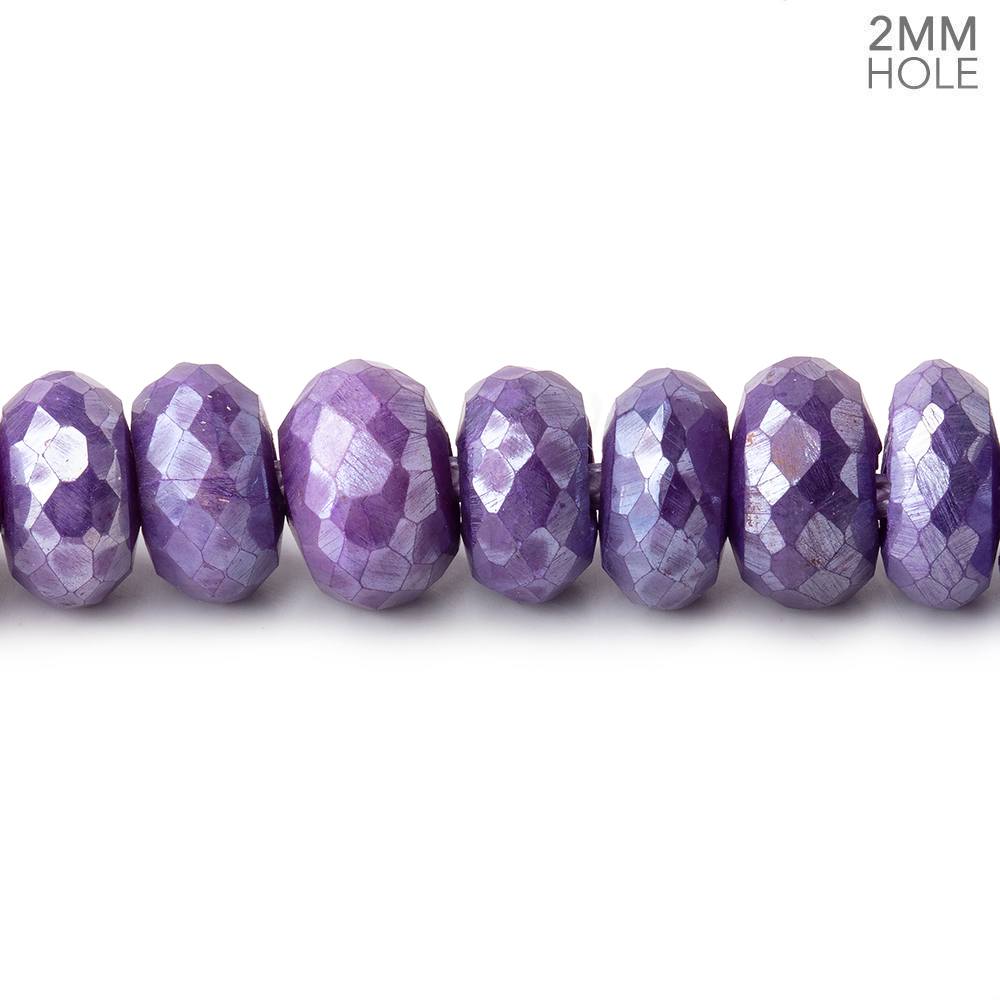 8.5mm Mystic Purple Moonstone 2mm Large Hole Faceted Rondelles 8 inch 34 Beads