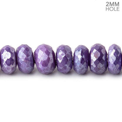 8.5mm Mystic Purple Moonstone 2mm Large Hole Faceted Rondelles 8 inch 34 Beads