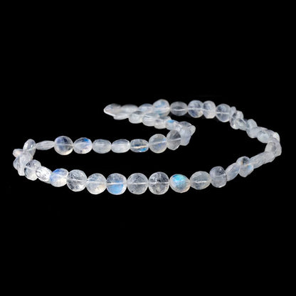 8.5mm Rainbow Moonstone Faceted Coin Beads 16 inch 50 pieces