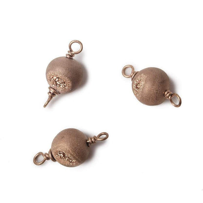 8.5mm Rose Gold plated Drusy Agate plain round Connector 1 piece