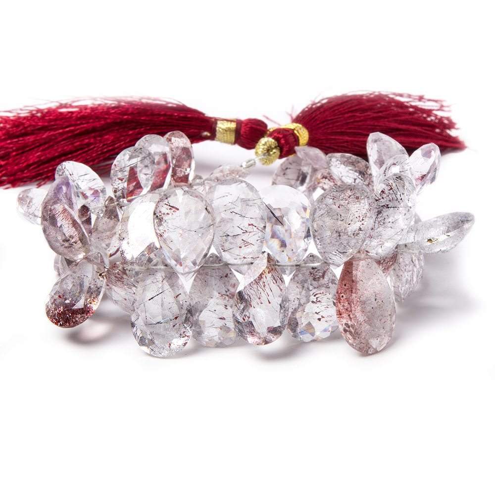 9x6-17x12mm Moss Amethyst Pavilion Faceted Pears 7 inch 47 beads