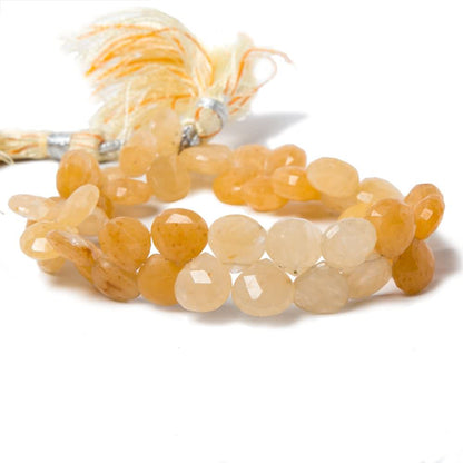 8.5x8.5mm Aragonite faceted heart beads 8 inch 48 pieces
