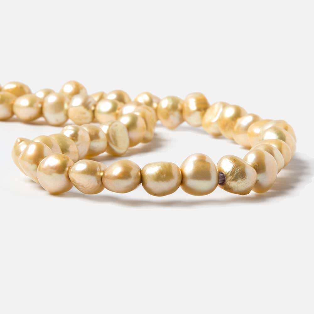 8.5x9.5-10x11mm Buttercup Yellow Baroque 2.5mm large hole Pearls 15 in. 44 pcs