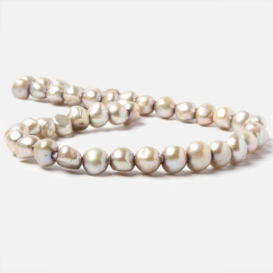 8.5x9.5-11x9.5mm Beige Silver Baroque 2.5mm large hole Pearls 15 in. 44 pcs