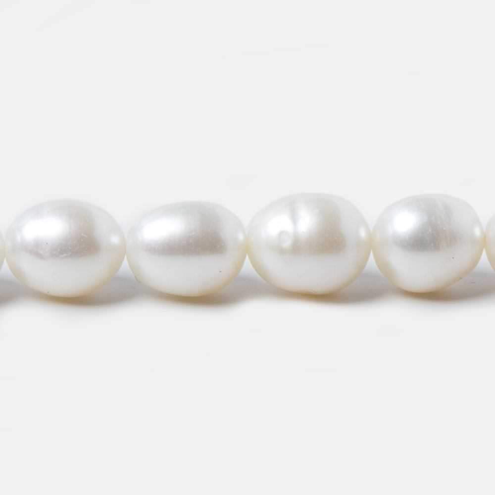 8.5x9.5-9.5x11mm White Straight Drill Baroque Freshwater Pearl 15.5 inch 39 pcs