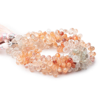 6x4-8x5mm Multi Color Sunstone faceted tear drop beads 8 inch 74 pieces