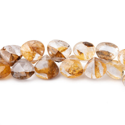 6x6-8x8mm Golden Hematoid Quartz faceted heart 8 inch 51 pieces