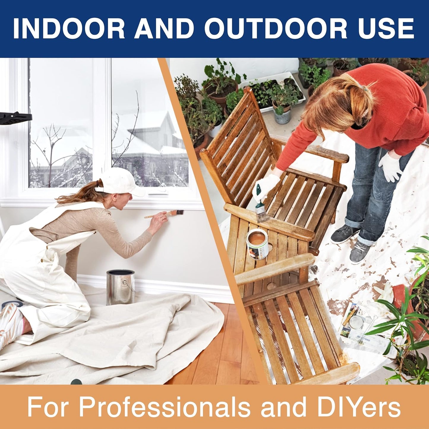 Canvas Drop Cloth for Painting 4X12 Ft – All Purpose Canvas for Floor & Furniture Paint Protection – Painters Drop Cloth Curtains –12 Oz. Seamless Canvas Fabric Painting Supplies for Home