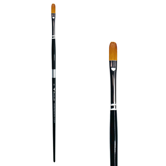 Trekell Golden Taklon Long Handle Artist Brush -  Size #8 Filbert