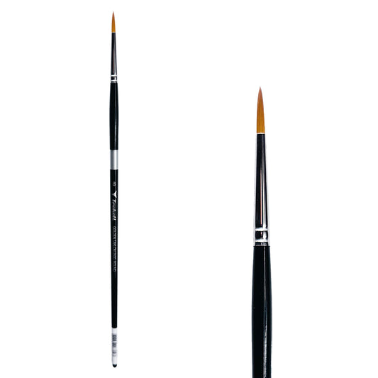 Trekell Golden Taklon Long Handle Artist Brush -  Size #8 Round