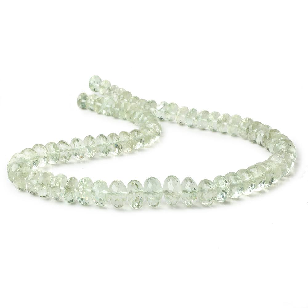 8mm - 11.5mm Prasiolite faceted rondelle beads 16 inch 74 pieces AAA