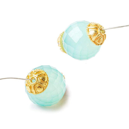 8mm 22kt Gold plated Copper Bead Cap Bali Design 8 inch 58 pieces