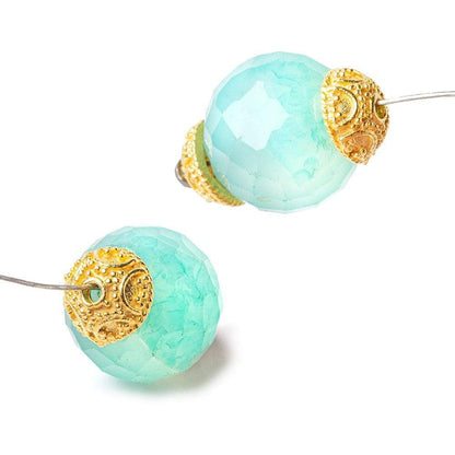 8mm 22kt Gold Plated Copper Bead Cap Persian Design 8 inch 58 pieces