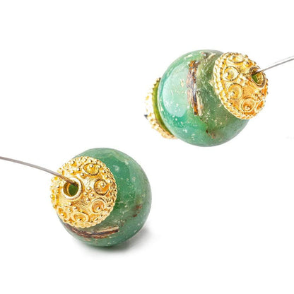 8mm 22kt Gold Plated Copper Bead Cap Petite Persian 8 inch 56 pioeces