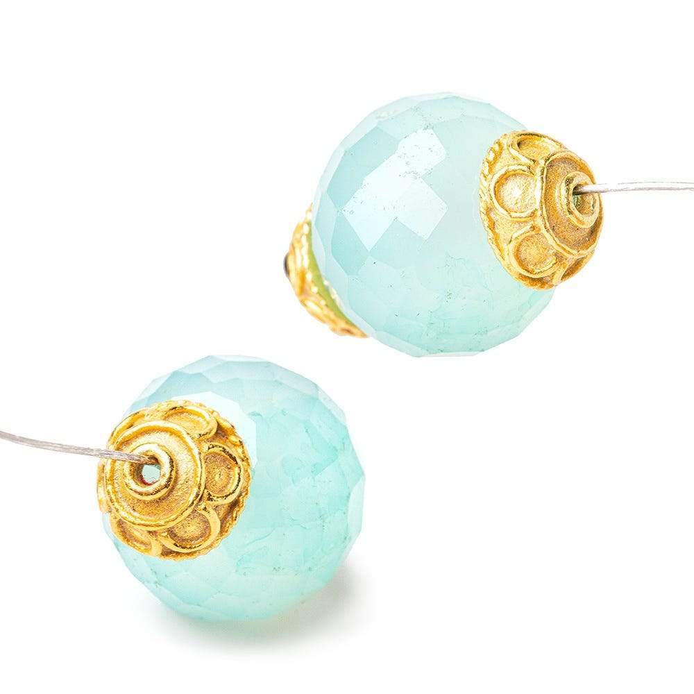 8mm 22kt Gold Plated Copper Bead Cap Petite Plain Persian 8 inch 54 pieces