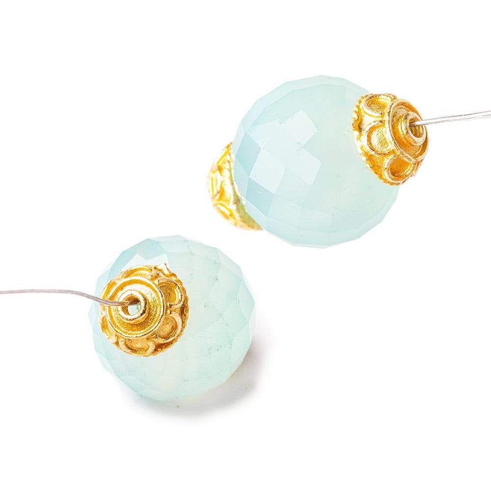 8mm 22kt Gold plated Copper Bead Cap Simple Arch 8 inch 54 pieces