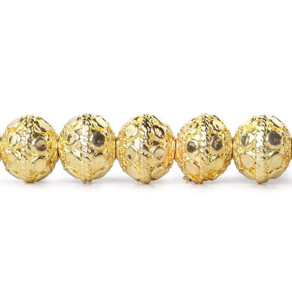 8mm 22kt Gold Plated Copper Bead Round Petite Dots 8 inch 26 pieces