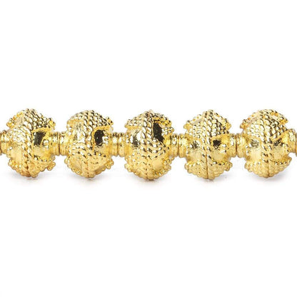 8mm 22kt Gold Plated Copper Bead Roval Petite Miligrain Triangle 8 inch 28 pieces