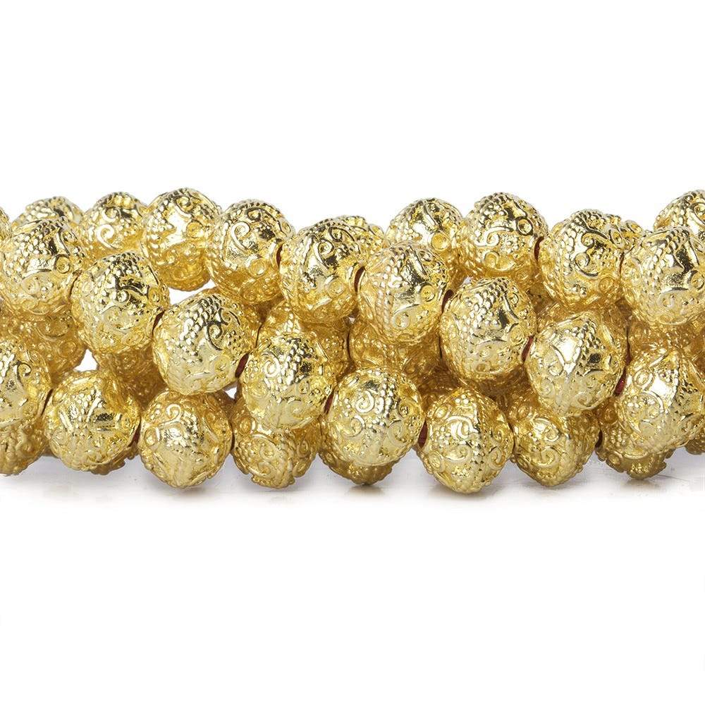 8mm 22kt Gold Plated Copper Bead Roval Petite Persian 8 inch 28 pieces