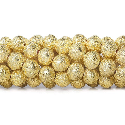 8mm 22kt Gold Plated Copper Bead Roval Petite Persian Swirl 8 inch 28 pieces